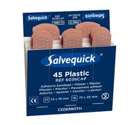 Salvequick A juego Recargas para Dspensador, 45 Vendas, resistente al agua 1.9 + 2.5 x 7.2 cm