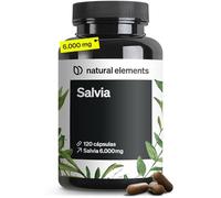 Salvia 6.000 mg - 120 Cápsulas veganas para 4 meses - Extracto 10:1 de alta dosificación - Fórmula de apoyo natural para tu bienestar - Sin aditivos - Probado en laboratorio en Alemania