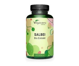 Salvia BIO Vegavero | 500 mg por Cápsula | Sin Aditivos | Antitranspirante Natural Hombres & Mujeres | Hiperhidrosis & Menopausia | Vegano | Orgánico | 4 Meses de Suministro | 120 Cápsulas