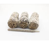 Salvia Blanca - Atados de Salvia Apiana 100% Natural de 10cm | Limpieza Energética y Protección | Ideal para Ceremonias Espirituales y Meditación, 3 Salvia Blanca, Salvia