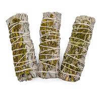 Salvia Blanca para Quemar Limpieza Energética Meditación Purificación Espiritual Ritual Aromaterapia Yoga Protección (3 Salvia Blanca + Ruda)