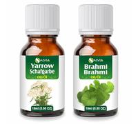 Salvia Combo: Yarrow (Achillea millefolium) - 0,51 oz (15 ml) y aceite de Brahmi (Bacopa monnieri) - 0,51 Fl Oz (15 ml)