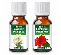 Salvia Combo: Yarrow (Achillea millefolium) - 0,51 oz (15 ml) y aceite de hibisco (rosa sinensis) - 0,51 fl oz (15 ml)
