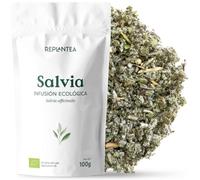 SALVIA INFUSION ECOLÓGICA 100G (50 Tazas) | Hojas de Salvia Cortadas para Infusión | Salvia officinalis REPLANTEA