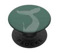 Salvia Verde Ballena Aleta Orcas Rescate Orca Mar Animal Ballena PopSockets PopGrip Adhesivo
