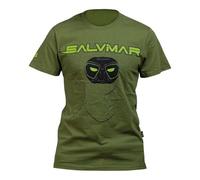 SALVIMAR T-Shirt Noah Camiseta, Verde Militar/Diseño Negro, M Unisex Adulto