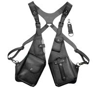 Salyeeluly Arnés antirrobo para Hombre de Cuero,Arnés antirrobo de Cuero - Bolsa de Hombro Doble Cosplay Medieval - Bolsa para teléfono para Hombres y Mujeres, Bolso Ajustable con Correa de Cuero PU,