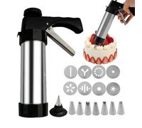Salyeeluly Churro de acero inoxidable, kits para hacer churros | Máquina para hacer churros higiénica y resistente - Máquina de churros con 8 boquillas laminadoras, bolsa laminadora para familiares,