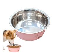Salyeeluly Cuenco de agua de acero inoxidable para perros, plato de comida para gatos con huellas de dibujos animados, cuencos para perros, cuenco antideslizante para agua y comida para perros,