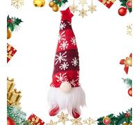 Salyeeluly Gnomos iluminados, Gnomo navideño con Luces - Decoraciones de gnomos navideños Que Funcionan con Pilas,Juguete navideño con Gorro Tejido con Copo de Nieve para decoración de Mesa en el