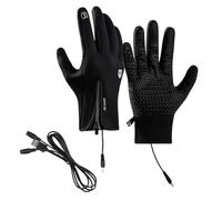 Salyeeluly Guantes Térmicos Recargables,Guantes De Trabajo Térmicos - Guantes eléctricos con Dedos con Pantalla táctil | Guantes Impermeables Ajustables, Accesorios de Invierno para Patinaje sobre