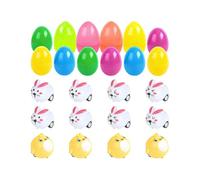 Salyeeluly Huevos de Pascua rellenos, juego de vehículos con conejito de Pascua y pollito, mini coches retráctiles, para niños, bolsa de regalo, cofre del tesoro, premio de clase, fiesta de cumpleaños