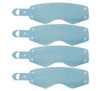 Salyeeluly Película de vidrio para montar en motocicleta, 4 gafas antisuciedad, pantalla protectora para gafas, diseño rasgable para exteriores, competición