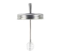 Salyeeluly Tapa de tarro Mason con cucharón de miel, dispensador de miel, tapa desmontable de acero inoxidable con cucharón de miel para boca regular Mason para recipiente de miel