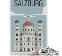 Salzburg Cathedral Poster Puzzles Imposible,desafío para Adultos Entretenimiento Creativo 1000 Piezas Obra De Arte De Juego De para Adultos, Regalos A Partir De 14 Años 1000pcs (75x50cm)