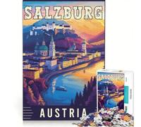 Salzburg in Austria Rompecabezas de 1000 | Para divertirse en familia aprender y educar Regalos únicos de cumpleaños 75x50cm