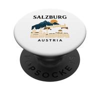 Salzburgo Austria Retro Alpino Viaje Ciudad Viaje Música austriaca PopSockets PopGrip Adhesivo