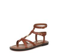 Sam Edelman Flat Strap Sandal for Women - Teeni, Brown Cognac Leather, 40.5 EU