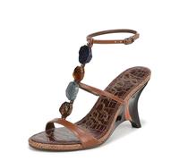 Sam Edelman Sandalias de tacón Massey para mujer, color coñac, talla 6 M