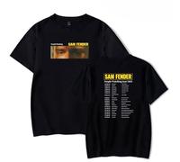 Sam Fender - Camiseta de manga corta con cuello redondo para hombre y mujer, ropa informal y elegante, ropa de calle Hip Hop, Negro-jx47419, XS