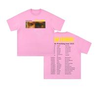 Sam Fender People Watching Tour 2025 - Camiseta de algodón de manga corta con cuello redondo para mujer y hombre, rosa, L