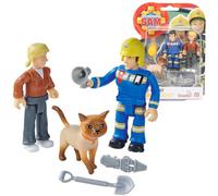 Sam Fireman Elvis, Penny, Gato | Juego de figuras de juguete | Bombero Sam, 90130