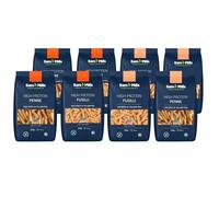 Sam Mills - Pack 8 Unidades de Pasta Alta en Proteínas - Sin Gluten | Contiene Pasta de Lenteja Roja y Pasta de Garbanzo - 40% de Proteína - Ideal para Dietas Veganas