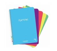 SAM - PACSA Paquete de 5 Lietas A-4, de Colores Surtidos, 80 Hojas, 90 Gramos, Linea Horizontal 8 Cm