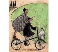 Sam Toft Pyramid International Cuadro (60 x 80 cm Doble Decker para Bicicleta Impresión de Lienzo