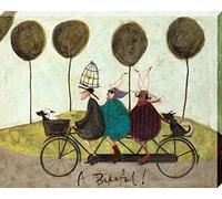 Sam Toft "Un bikeful. Lienzo (40 x 50 cm, Multicolor