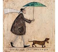 Sam Toft "Walking The Sausage Lienzo Impresiones, Multicolor 40 x 40 cm