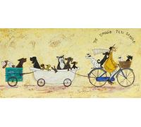 Sam Toft WDC91115-Multi - Lienzo impreso en lienzo con diseño de Doggie Taxi Service, multicolor, 30 x 60 cm