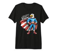 Sam USA Eagle - Superhéroe patriótico para niños con Nombre Sam Camiseta Premium