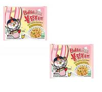 Sam Yang Buldak Cream Carbonara - Fideos salteados ramen con sabor a chispa caliente, sin conservantes, 140 g, paquete de 2 unidades (importado)