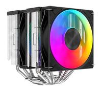 SAMA A60L Disipador de CPU Doble Torre ARGB, 265W TDP, 2×Ventiladores PWM ARGB 120 mm, 6 Heatpipes, Base de Cobre Micro-Convexa, Tapa con Iluminación, LGA 1700/1851 y AM4/AM5 - Plateado