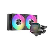 SAMA L50 240mm Refrig. Líquida ARGB, Espejo Infinito, Intel/AMD, Negro | 2 Ventiladores ARGB 120mm con Sincronización de Luz y PWM de Placa Base, Bajo Ruido, Ventiladores 28mm