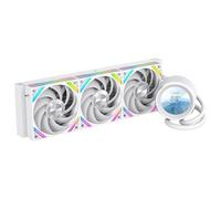 SAMA Q60 Disipador de CPU AIO de 360 mm con pantalla LCD de 2,8" extraíble magnéticamente,ventiladores modulares XT120, aspas LCP, soportes adicionales, 115X, 2011, 1200, 1700, 1851, AM4, AM5 Blanco
