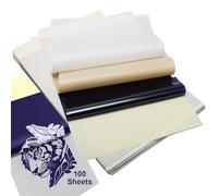 Samamoca 100 hojas de papel de transferencia para tatuajes, A4, papel de carbón, plantillas de papel de calco, diseño de 4 capas, 21 x 31 cm