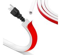 Samamoca 1M Mini Canaleta de Cables,Canaleta Cables Pared Adhesivo,Cinta Autoadhesiva para Conducto de Cables,Cubre Cables Pared,Cubierta de Canaletas para Cables en el Suelo de la Pared, Blanco