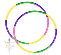 Samamoca 2 aros plegables de plástico, 7 piezas, de plástico, desmontables, de colores, para fitness, gimnasia, juegos de danza