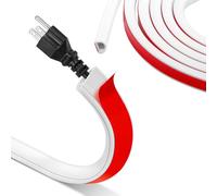 Samamoca 2M Mini Canaleta de Cables,Canaleta Cables Pared Adhesivo,Cinta Autoadhesiva para Conducto de Cables,Cubre Cables Pared,Cubierta de Canaletas para Cables en el Suelo de la Pared, Blanco