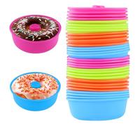 SAMANTHAHALLLTD 32 moldes de silicona para magdalenas, reutilizables, antiadherentes, para galletas, pudín, hornear, DIY