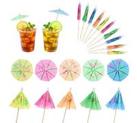 SAMANTHAHALLLTD 50 paraguas multicolor para cócteles, reutilizables, 10 cm, decoración de palillos de cóctel, accesorios de cóctel, paraguas de papel, para fiestas