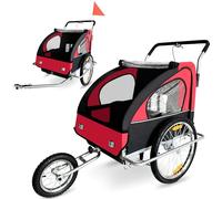 SAMAX Remolque de Bicicleta para Niños en Rojo/Negro - Silver Frame