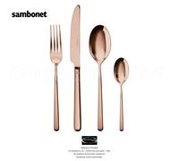 Sambonet - LINEAR Espejo Pvd Cobre - Set De Cubiertos 24 Piezas Para 6 Personas