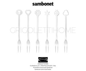Sambonet - Party Items Portafortuna - Set 6 Horquillas Aperitivo - 52550C52
