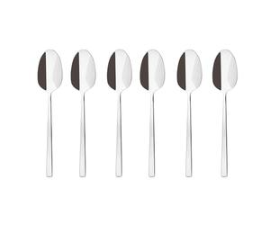 Sambonet Rock 52562A37 - Juego de cucharas Moka, café, cucharas de postre monobloque de acero inoxidable 18/10, lavable en lavavajillas, 6 unidades