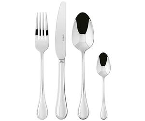 Sambonet Royal 52563-G2 - Cubertería de acero inoxidable 18/10 para 12 personas, 48 piezas: 12 tenedores, 12 cucharas, 12 cuchillos, 12 cucharas, 12 cucharaditas, apto para lavavajillas, cobre