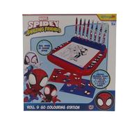 Sambro International Limited CyP Brands- Spidey, Estación Portátil de Dibujo Roll & Go, Actividades Creativas, Pinturas, Dibujo, Multicolor, Producto Oficial