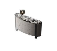 SAMCIOI Aparador Cocina Cómoda Minimalista de Seis cajones, Mueble Auxiliar mármol for Comedor, con Almacenamiento, Arte en Cuero, Piedra Lujo, for Entrada, Pasillo, Mesa Decorativa Aparador Entrada